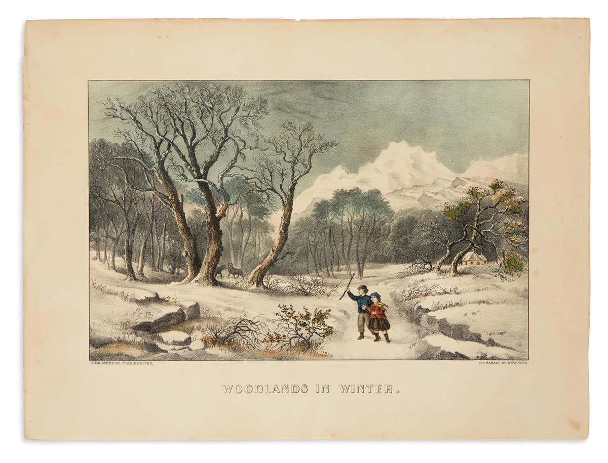 CURRIER & IVES. Woodlands in Winter.